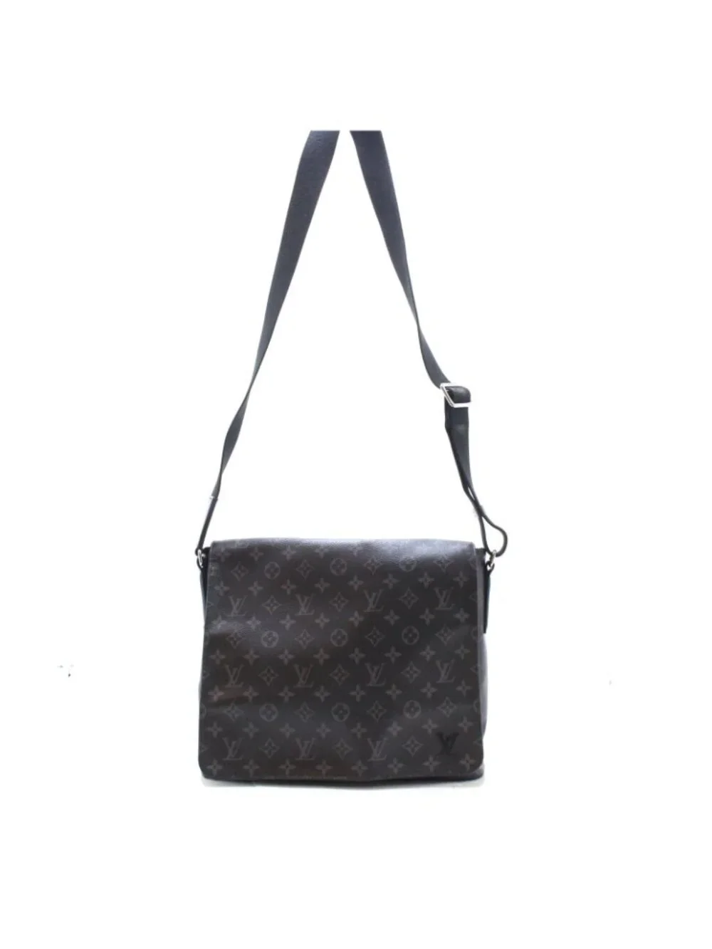 Louis Vuitton District MM Shoulder Bag Monogram Eclipse Gray Silver